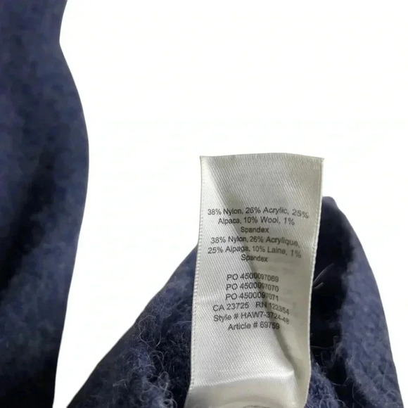 Aritzia Wilfred Free Krause Navy Long Sleeve V-Neck Wool Blend Sweater Size XS - Picture 5 of 8